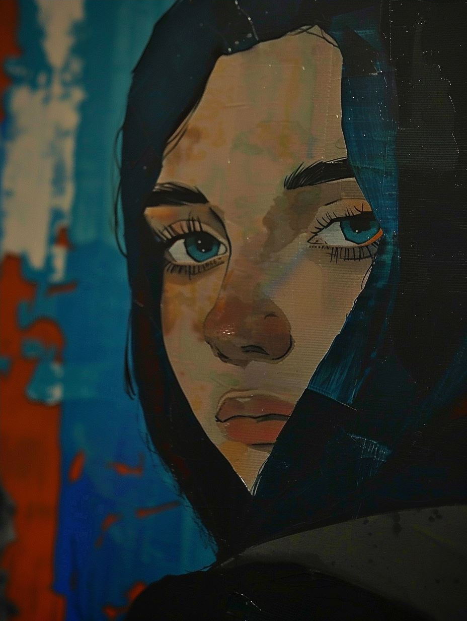 Moody Contemporary Portrait Art Study - Image 4