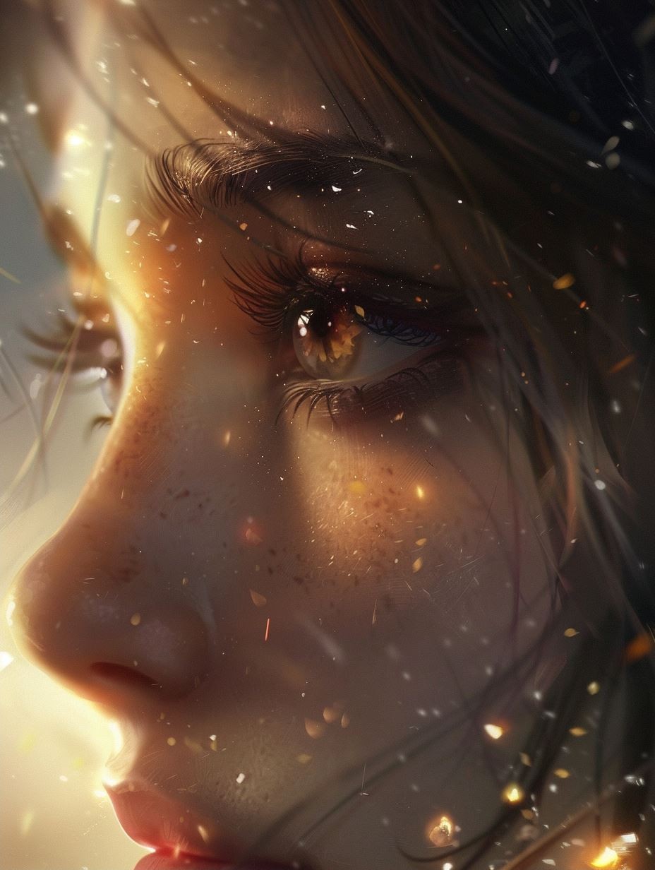 Ethereal Gaze Through Shattered Glass - Image 2