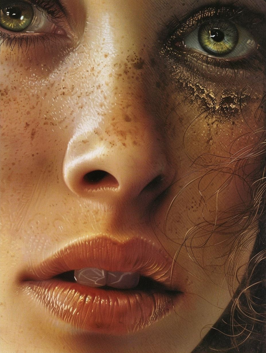 Ethereal Freckled Portrait Study - Image 2