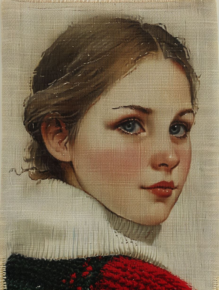 Woven Gaze in Linen Thread - Image 2