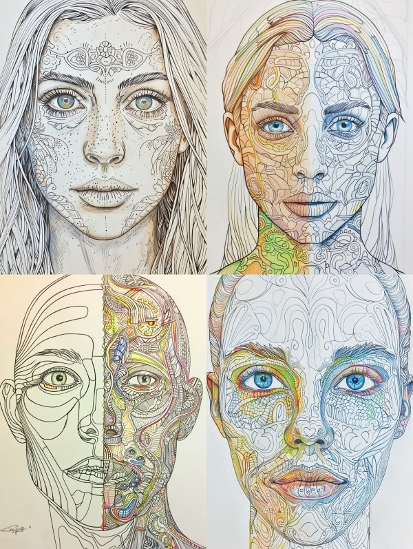 Intricate Soul: A Study in Line Art