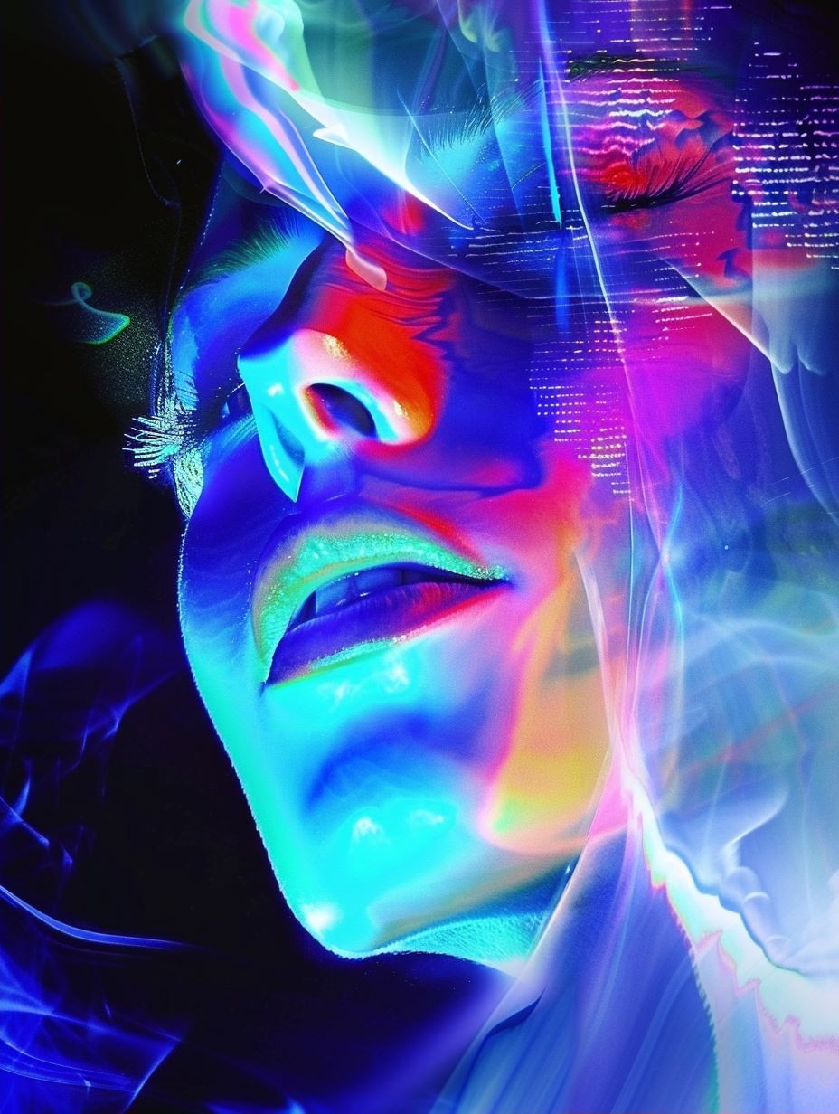 Neon Cybernetic Dream Portrait - Image 2