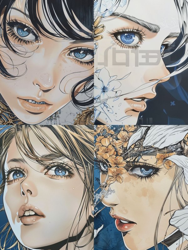 Ethereal Gazes: A Study in Blue Eyes
