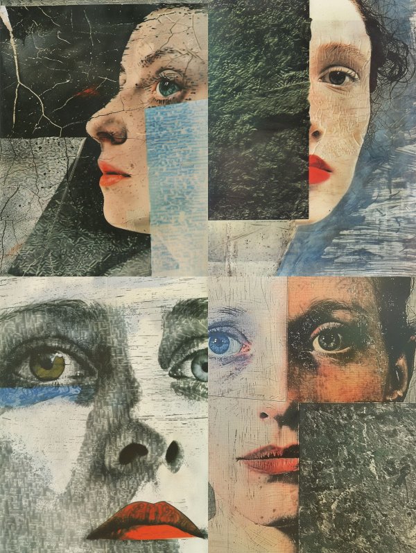 Fragmented Gazes in Collage
