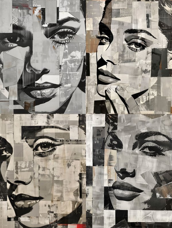 Fragmented Gazes in Monochrome