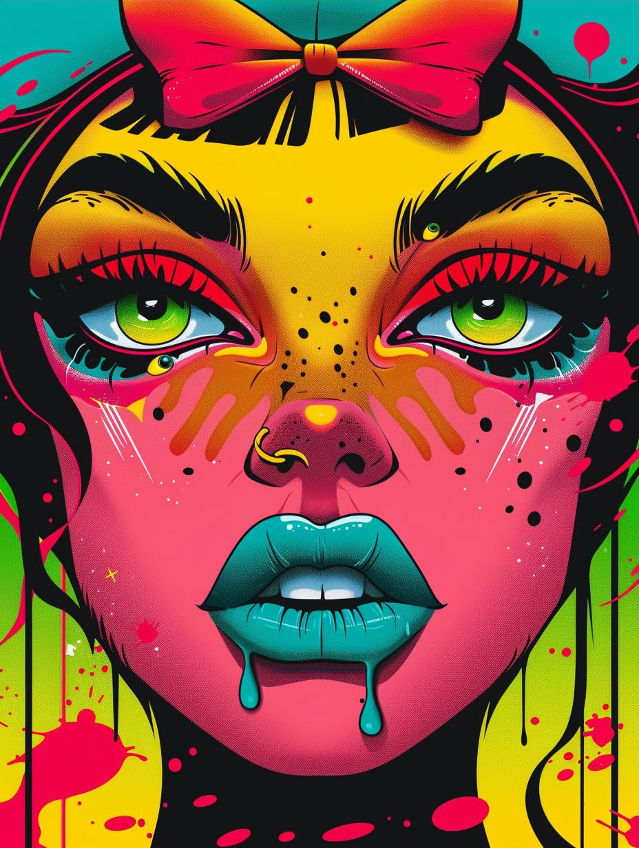 Neon Dreams: Psychedelic Portrait Collage - Image 3