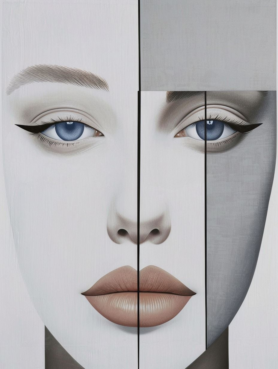 Fragmented Elegance in Pale Tones - Image 1