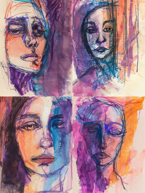 Abstract Expressionist Portrait Study