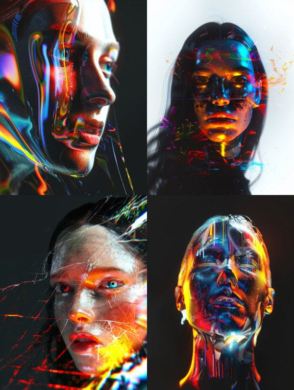 Prismatic Glitch Portrait Series