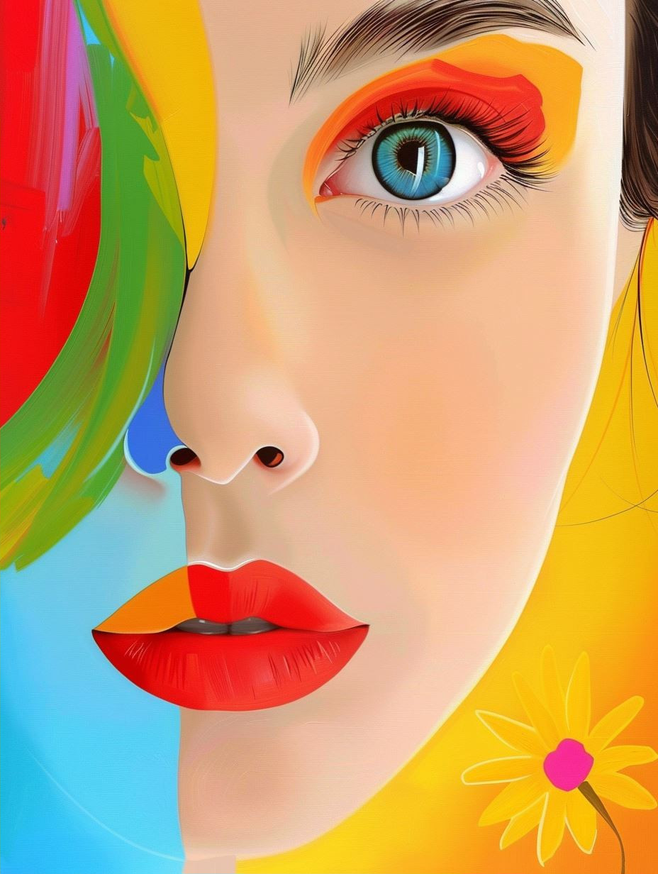 Vibrant Prism Portrait Study - Image 2