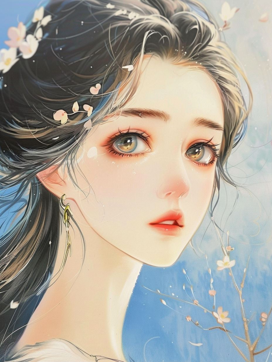 Ethereal Bloom Anime Portrait