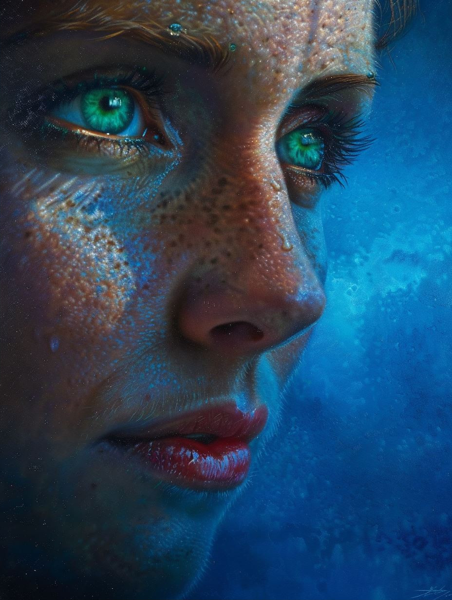 Ethereal Gazes in Neon Blue - Image 2