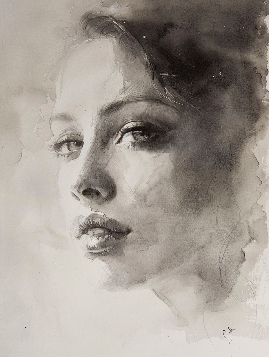 Ethereal Watercolor Portraits of a Woman - Image 2