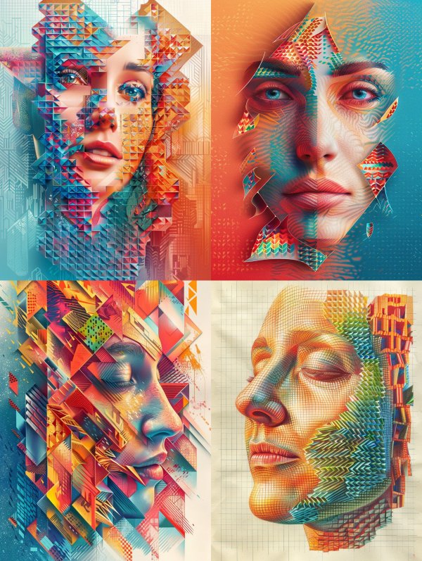 Prismatic Digital Fragment Portrait