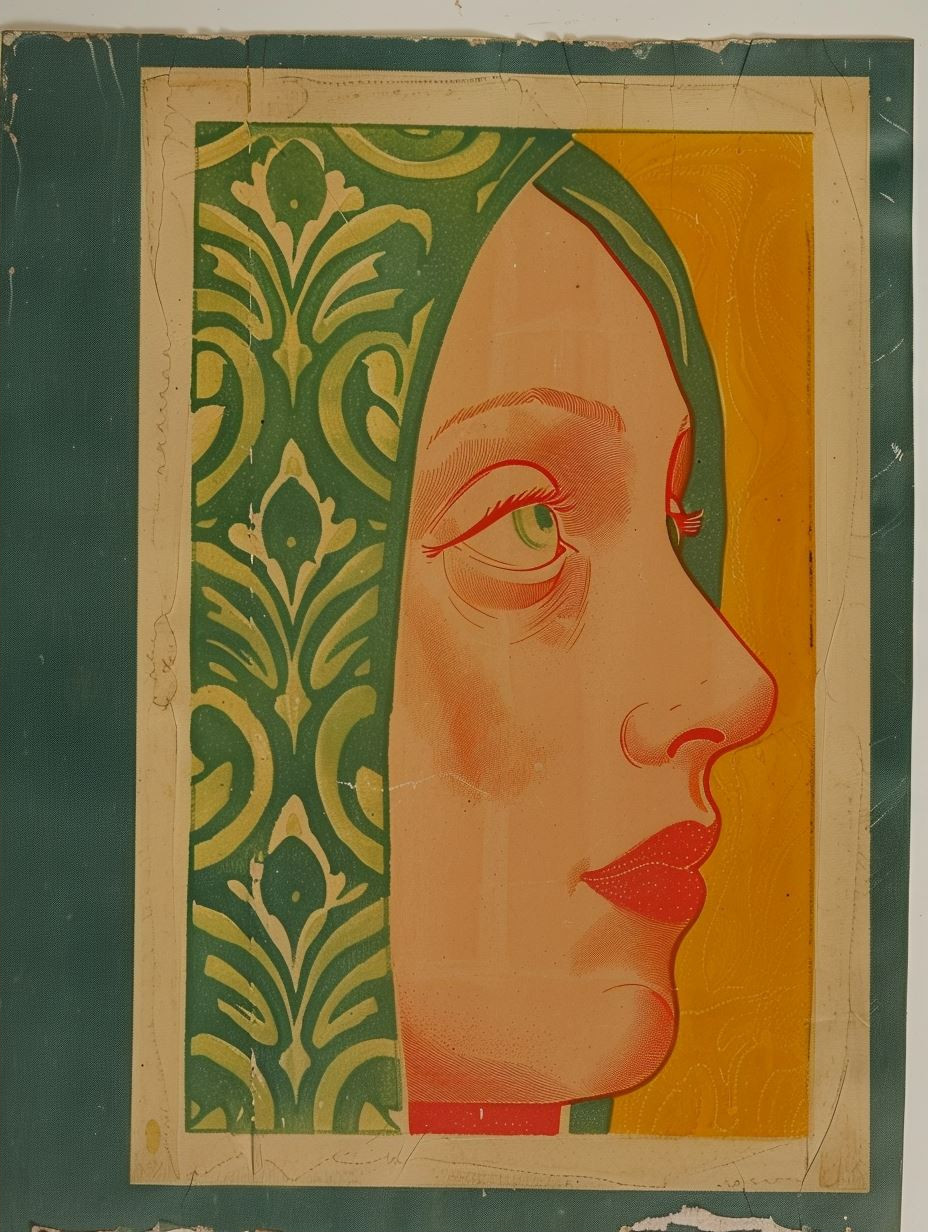 Vintage Art Nouveau Female Portrait Prints - Image 2