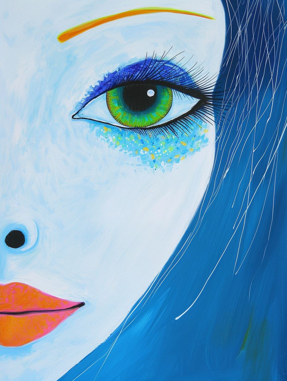 Fragmented Blue Surrealist Portraits - Image 2