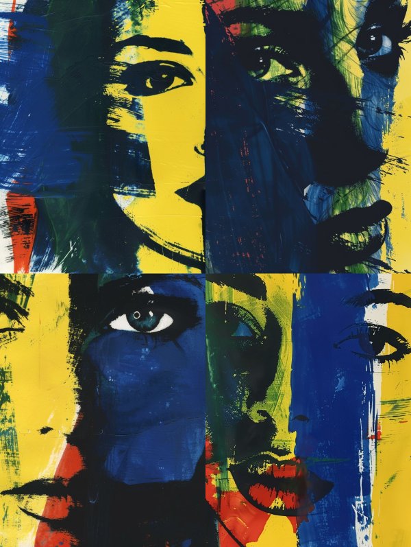 Fragmented Visions in Blue and Gold