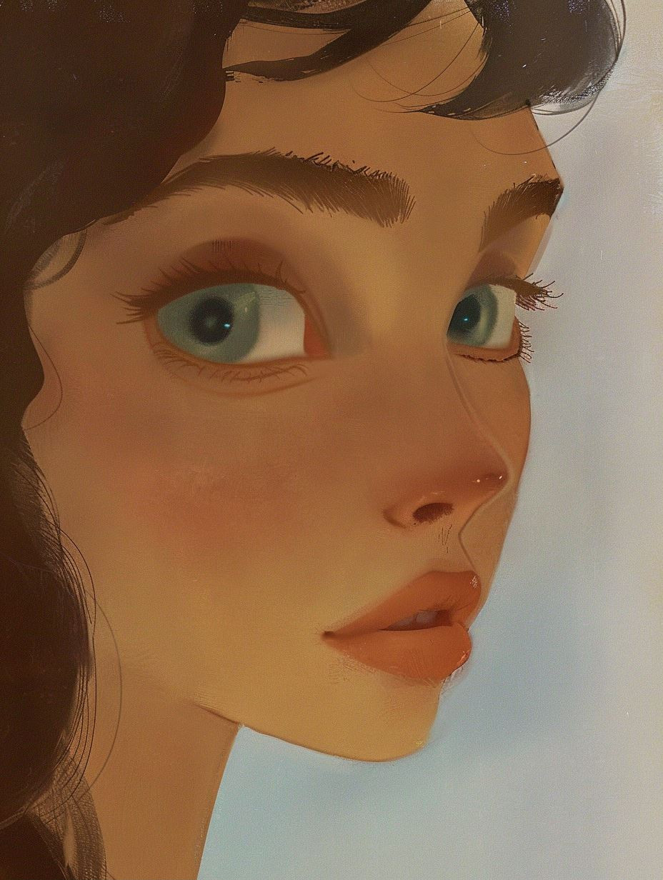 Ethereal Gazes: A Digital Portrait Study - Image 1