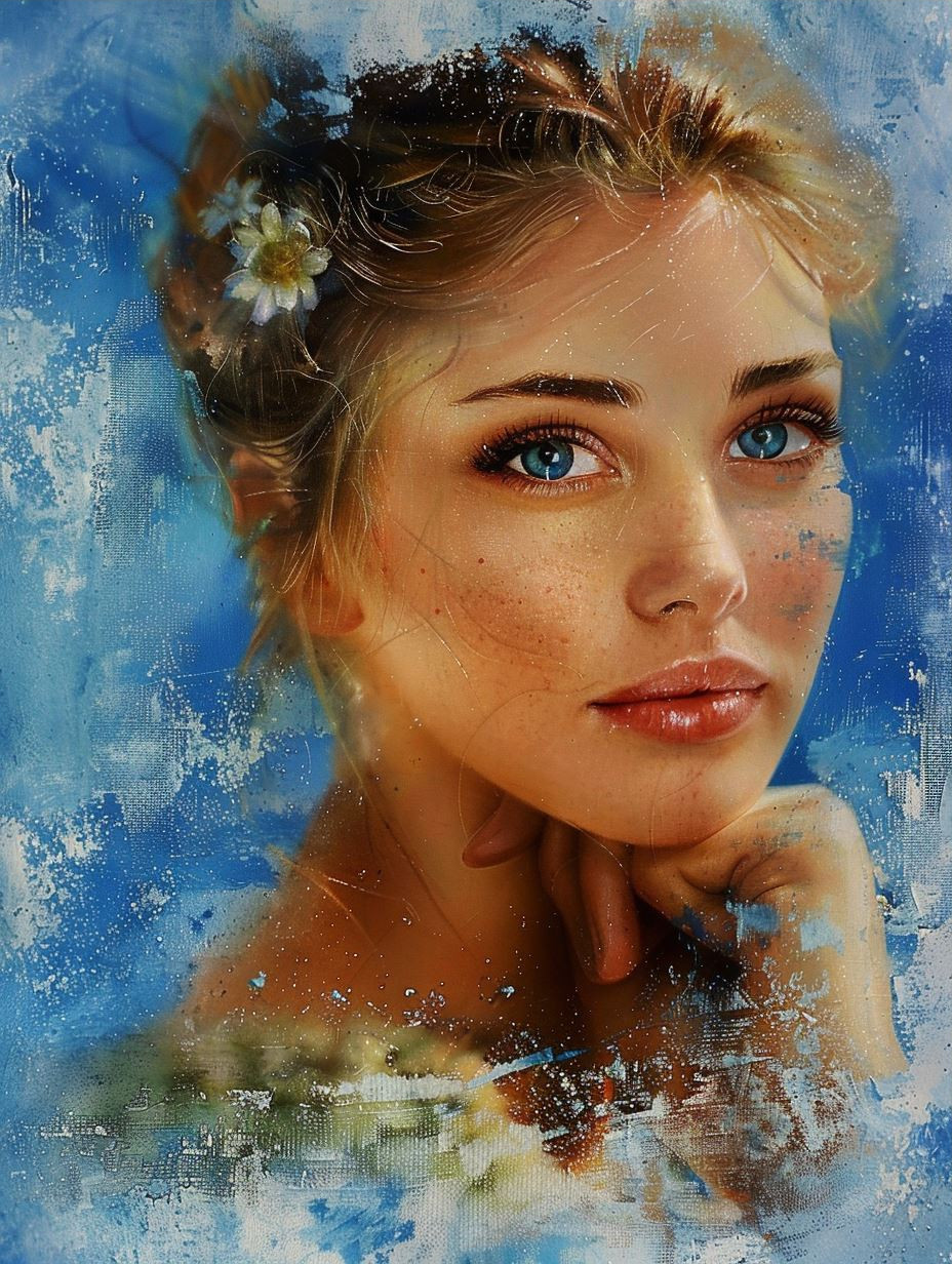 Ethereal Gaze in Textured Blue - Image 3