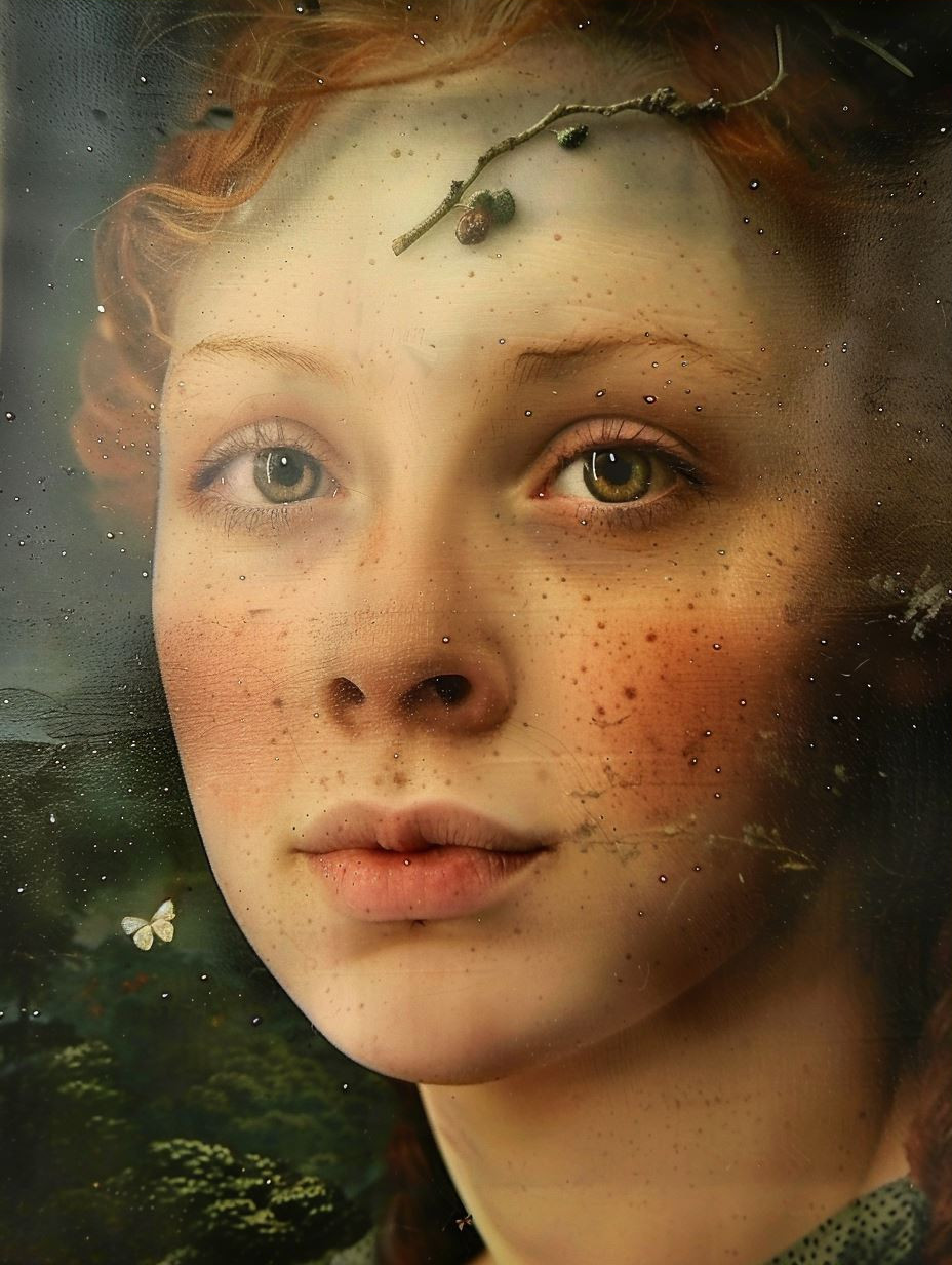 Vintage Freckled Portrait - Image 3