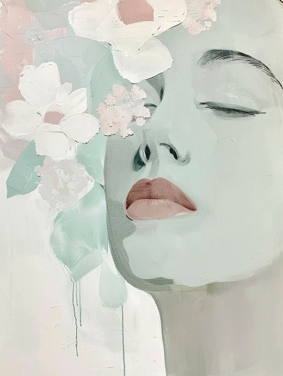 Ethereal Whispers in Mint and Rose - Image 4