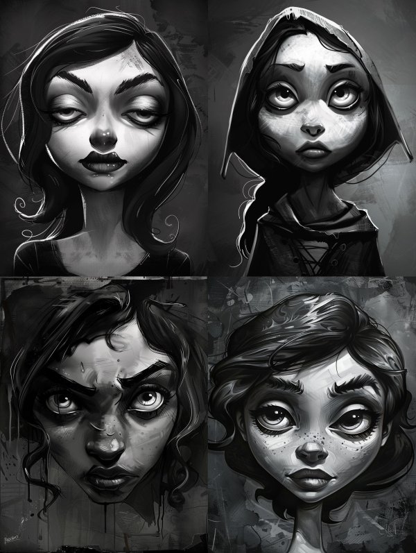 Dark Surrealist Character Portraits