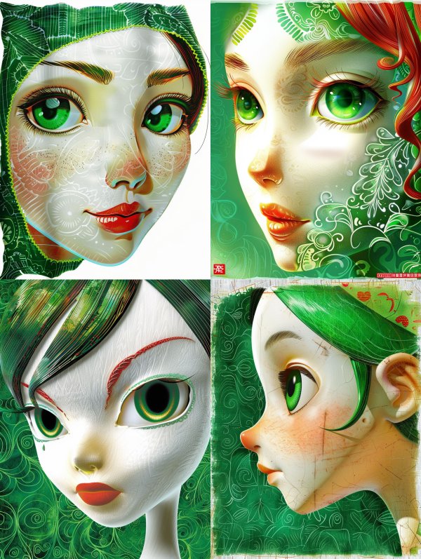 Emerald Visions: A Digital Art Study