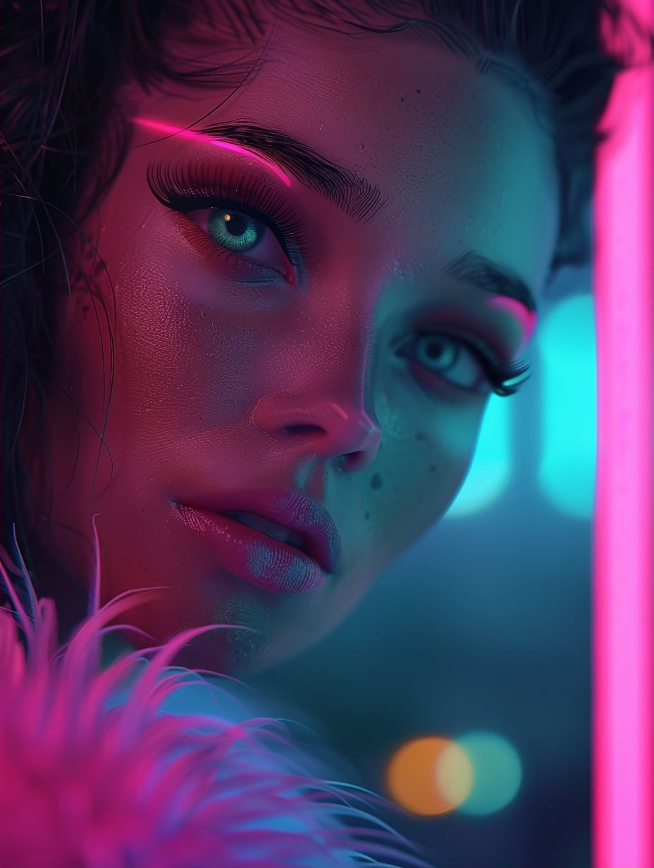 Neon Cyberpunk Ethereal Portraits - Image 2