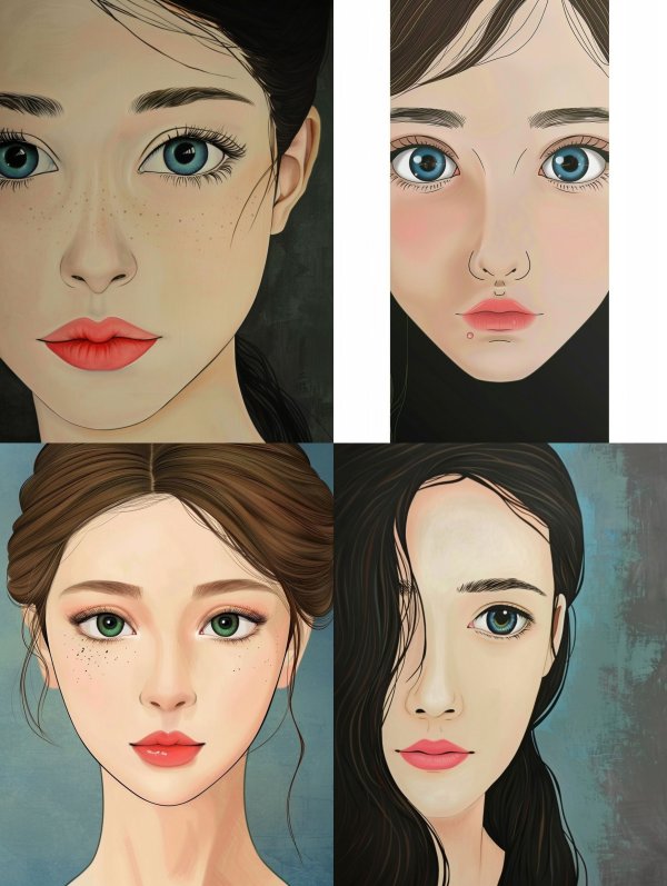 Ethereal Gazes: A Digital Portrait Study
