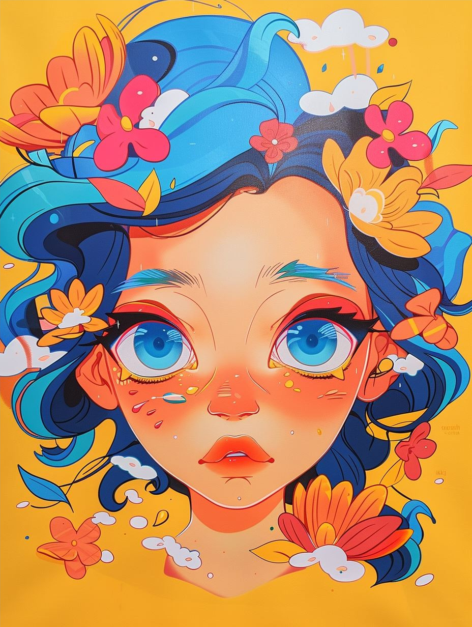 Vibrant Neon Anime Portrait - Image 4