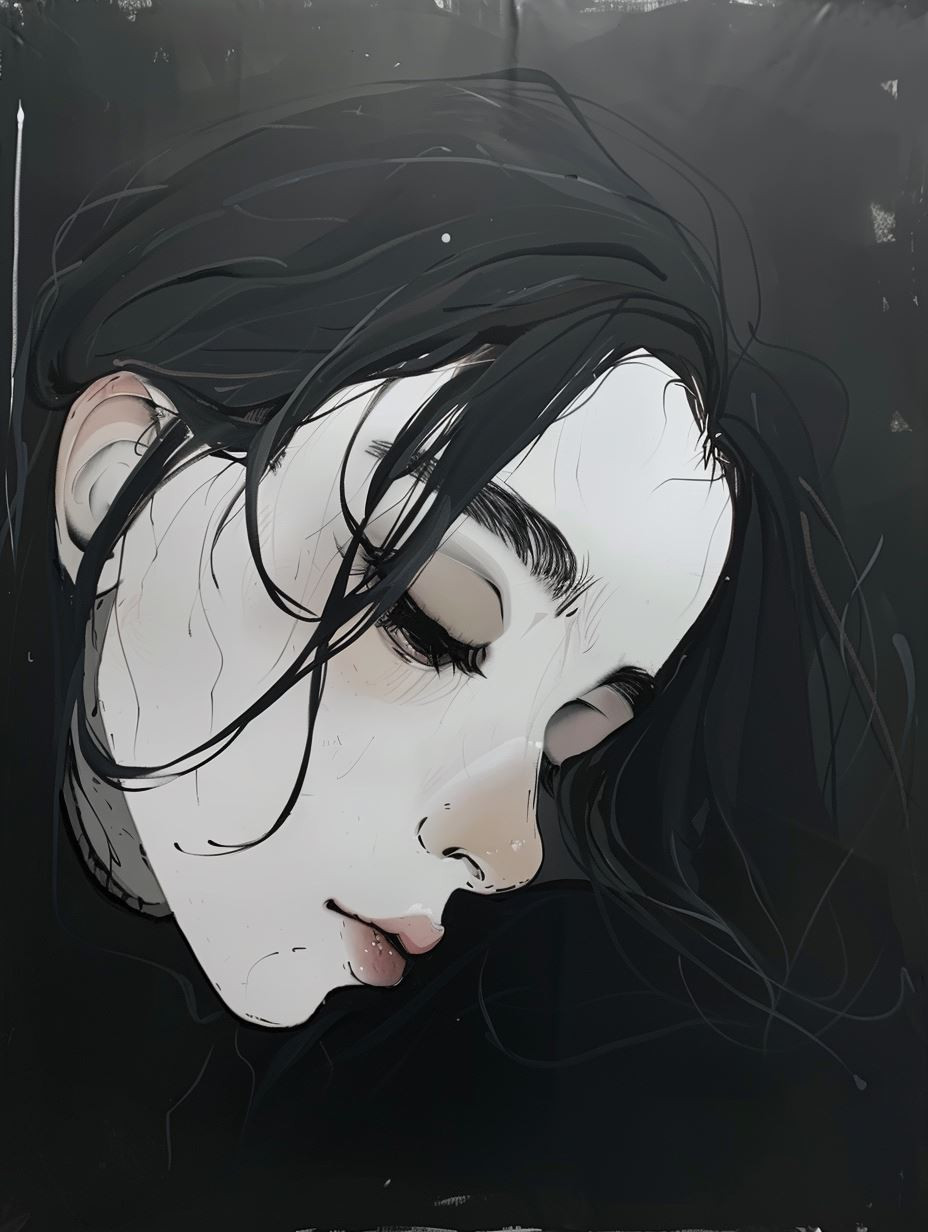 Melancholy Gaze in Heavy Impasto - Image 4