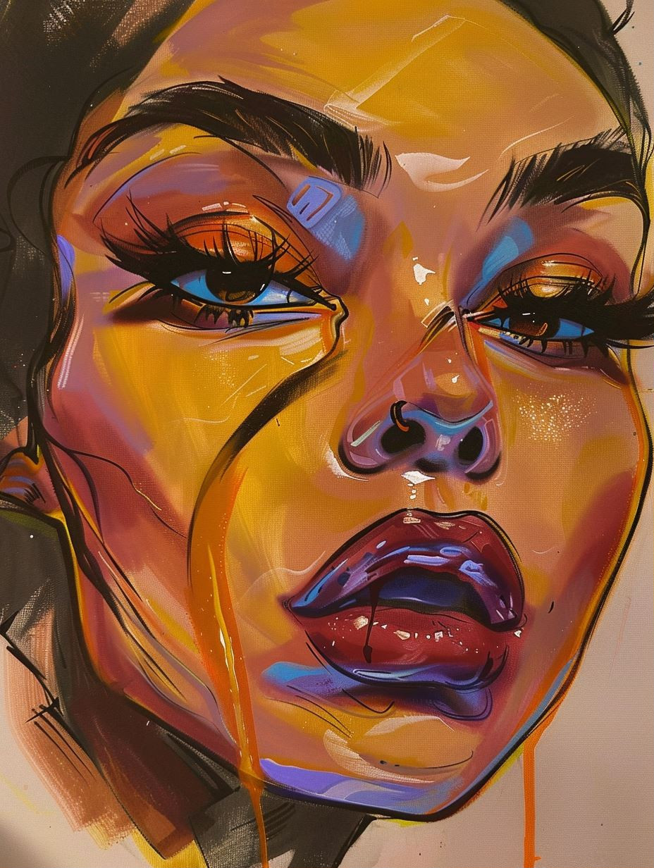 Vibrant Neon Portrait Fusion