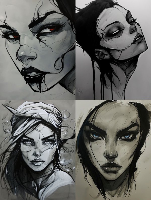 Fragmented Souls: Dark Surrealist Portraits