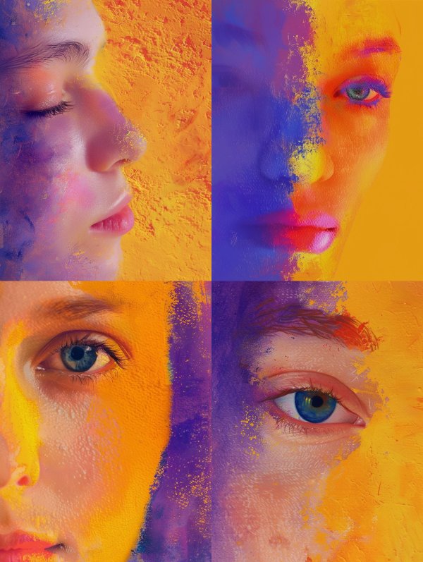 Vibrant Dual Tone Portrait Study