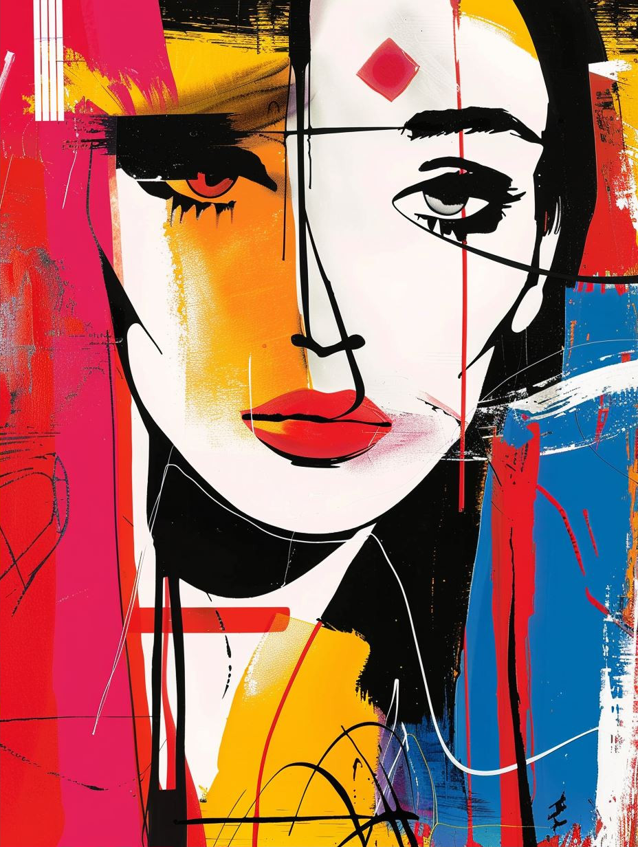 Abstract Neon Pop Portrait - Image 2