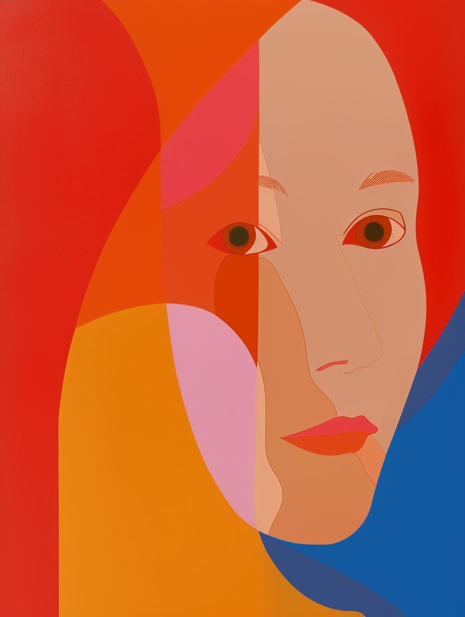 Vibrant Minimalist Portrait Study - Image 4