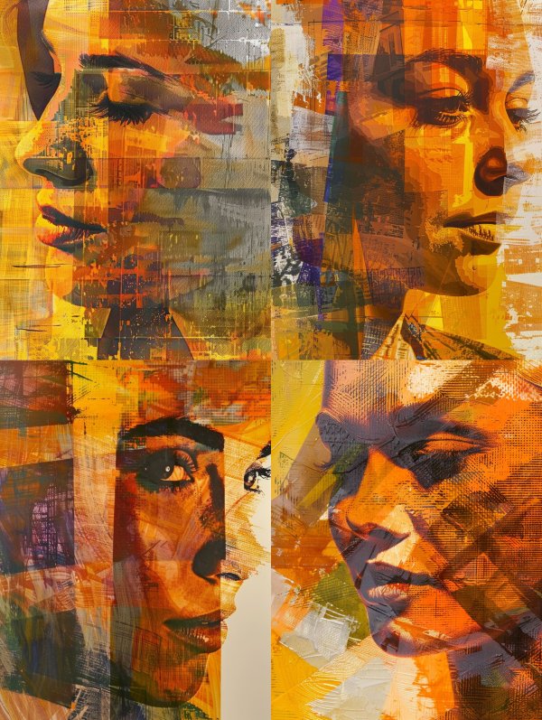 Fragmented Soul in Golden Hues