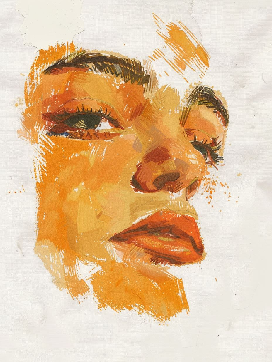 Golden Hues Abstract Portrait Studies - Image 3
