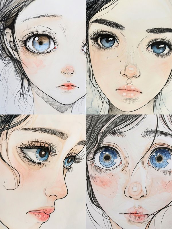 Ethereal Gaze: Anime Portrait Study