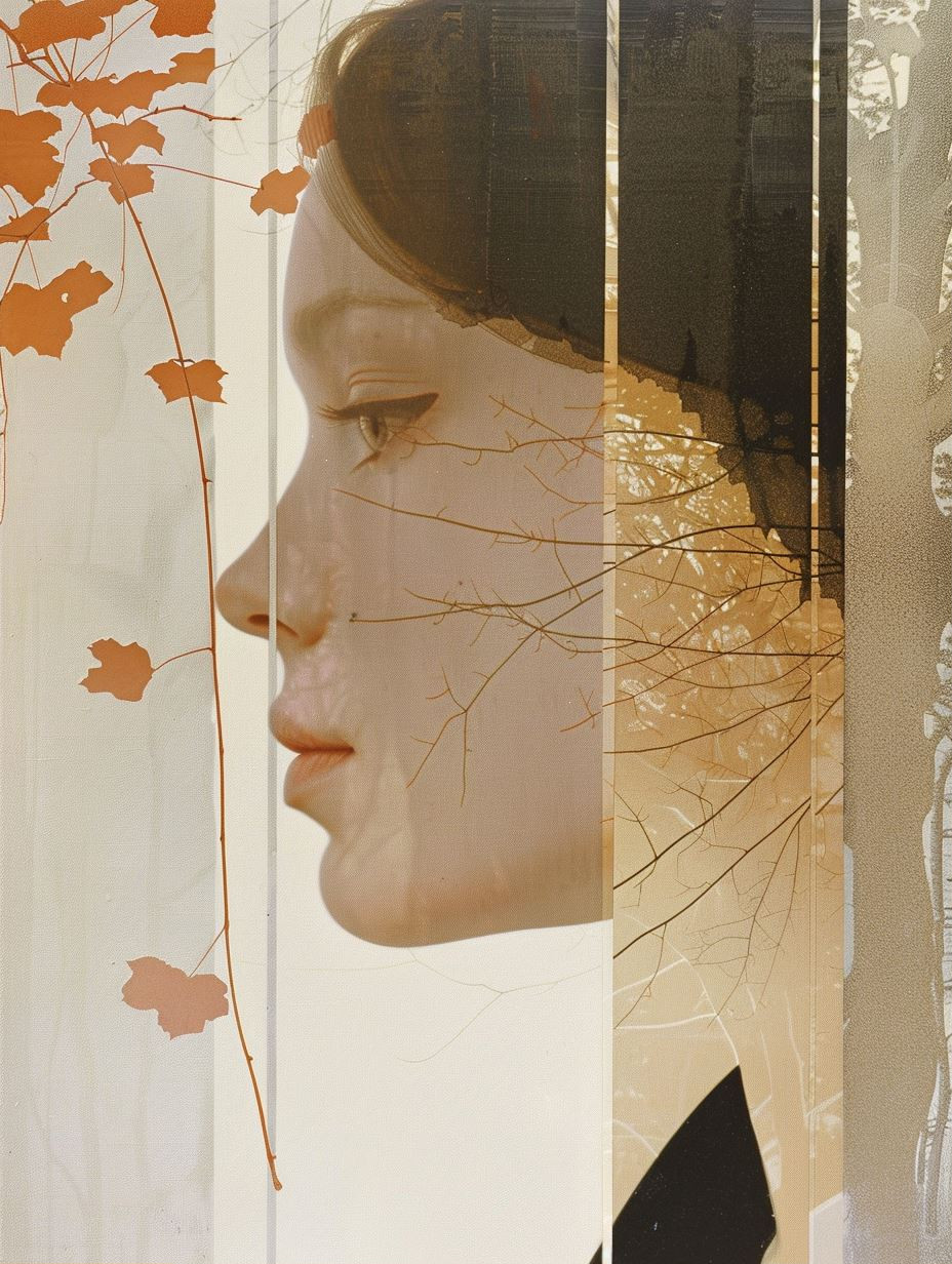 Fragmented Portraits in Golden Hues - Image 1