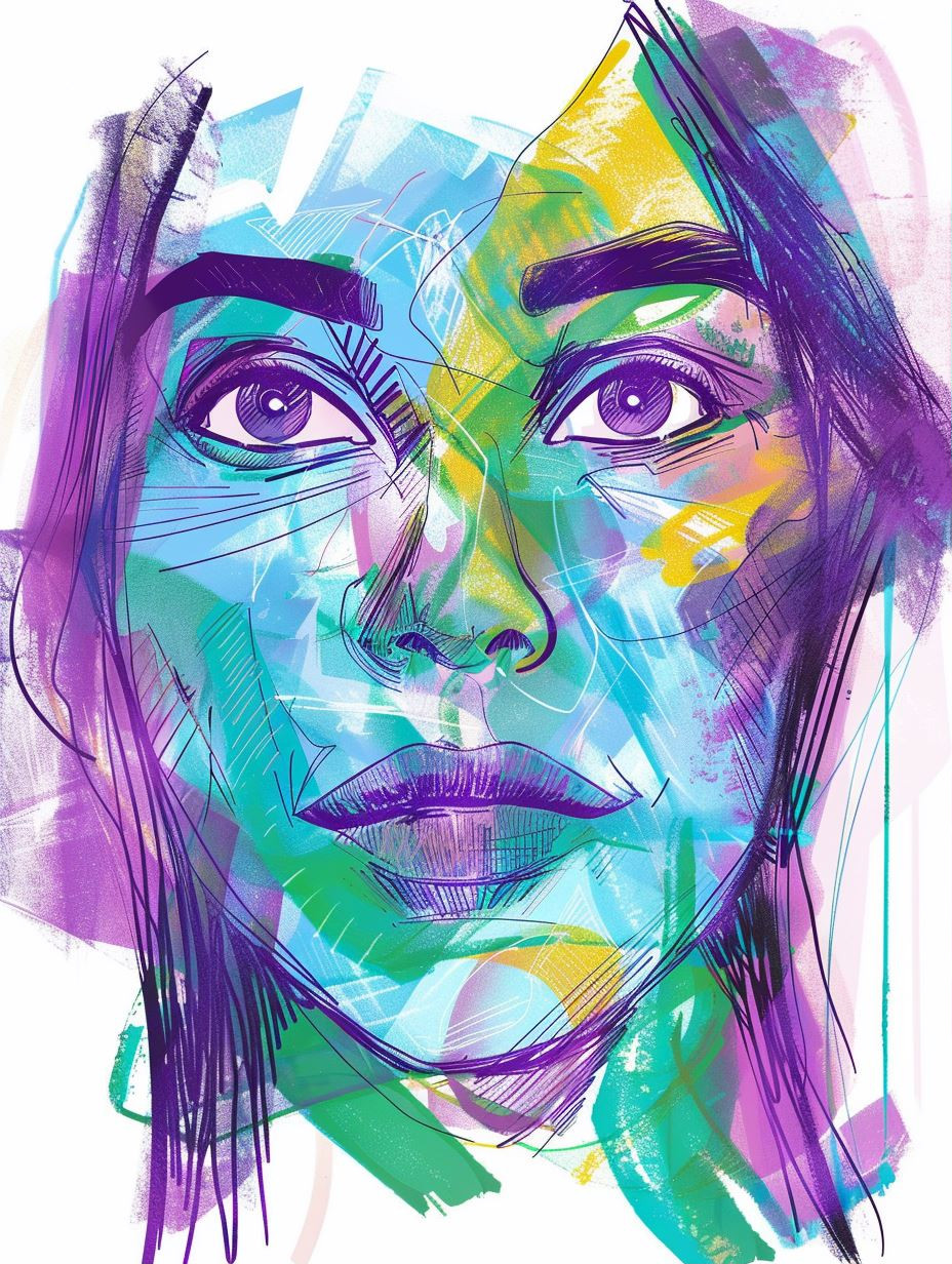 Prismatic Neon Portrait Study
