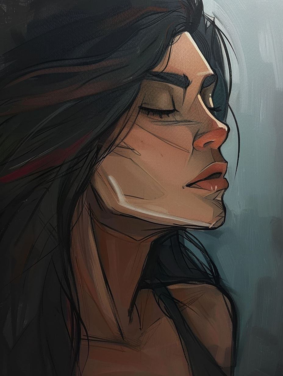 Ethereal Digital Oil Portrait - Image 1