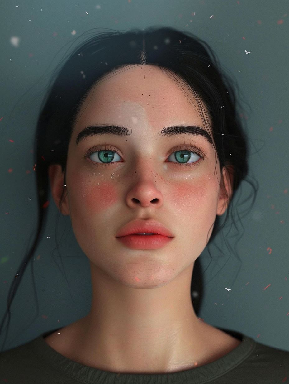 Ethereal Gaze in Misty Air - Image 1