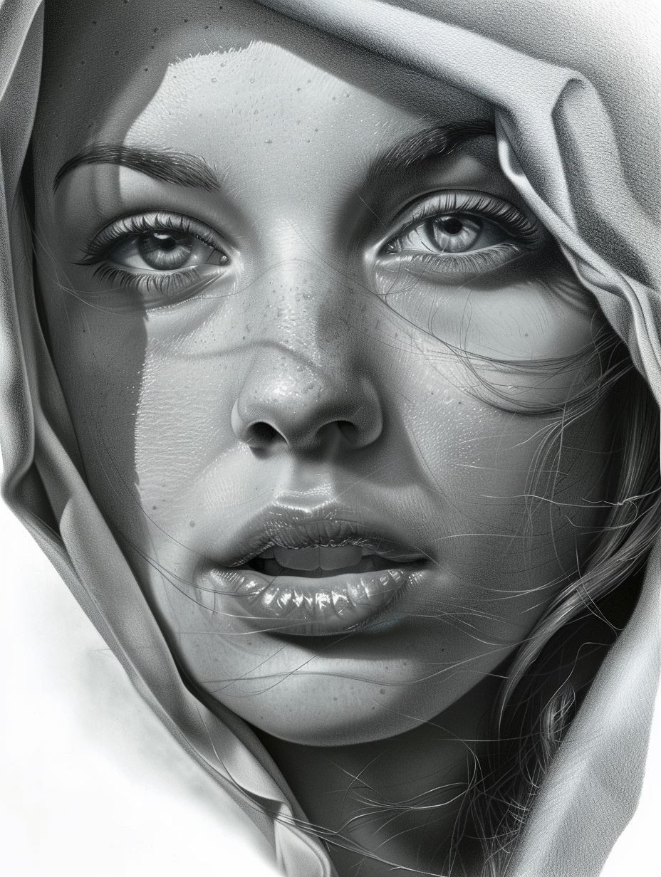 Hyper-Realistic Monochrome Portrait Study - Image 4