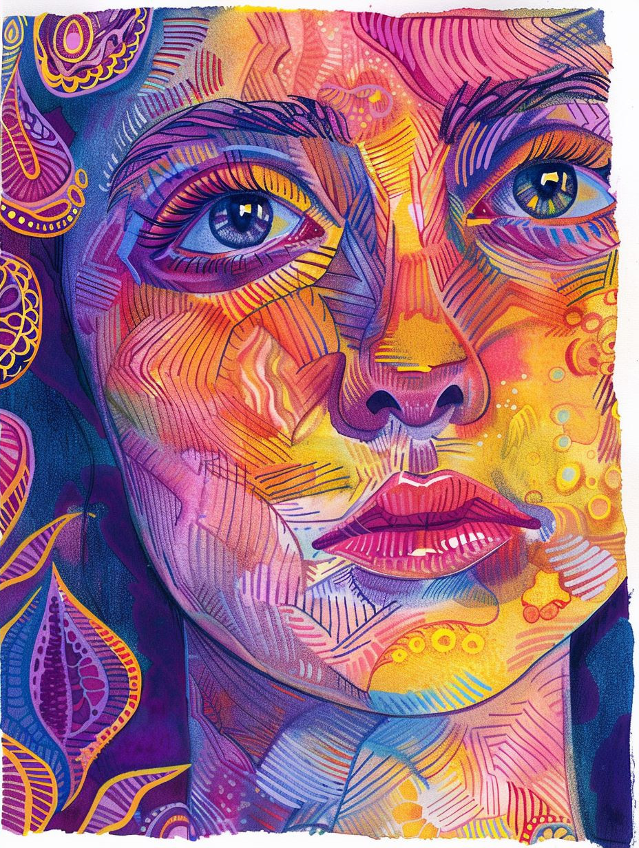 Vibrant Prismatic Portrait Studies - Image 2