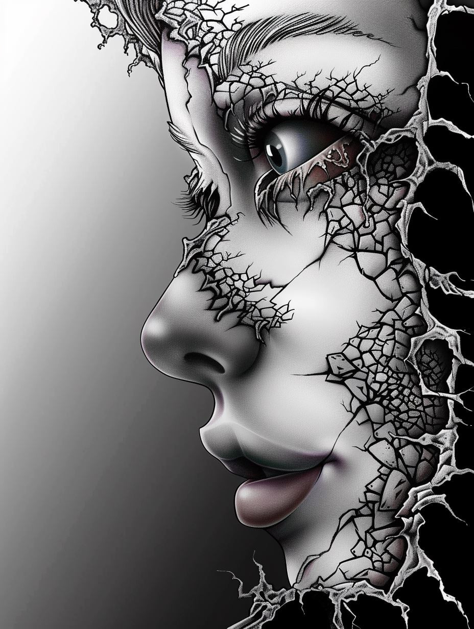 Ethereal Stippled Portrait Study - Image 4