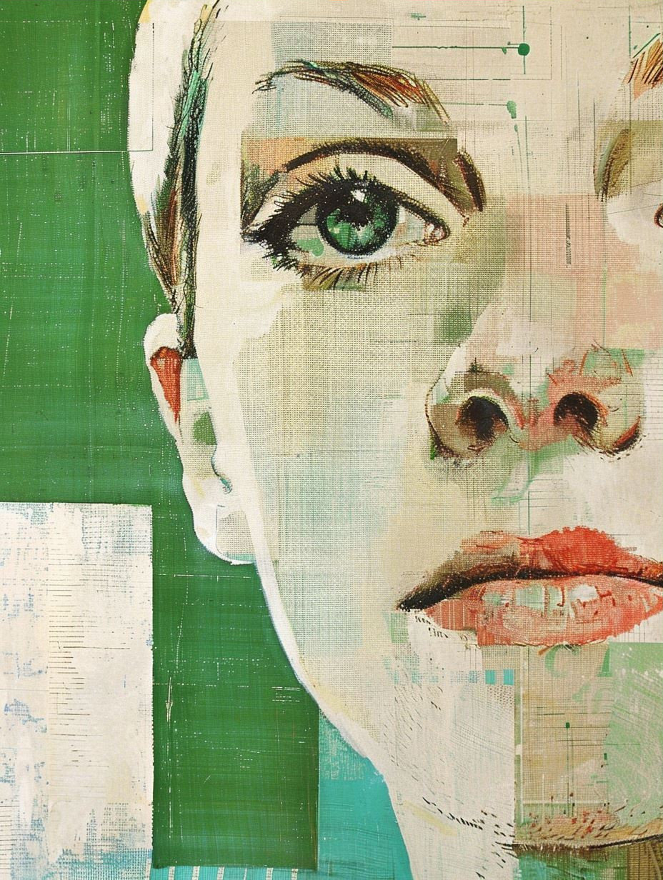 Fragmented Portraits in Green - Image 3