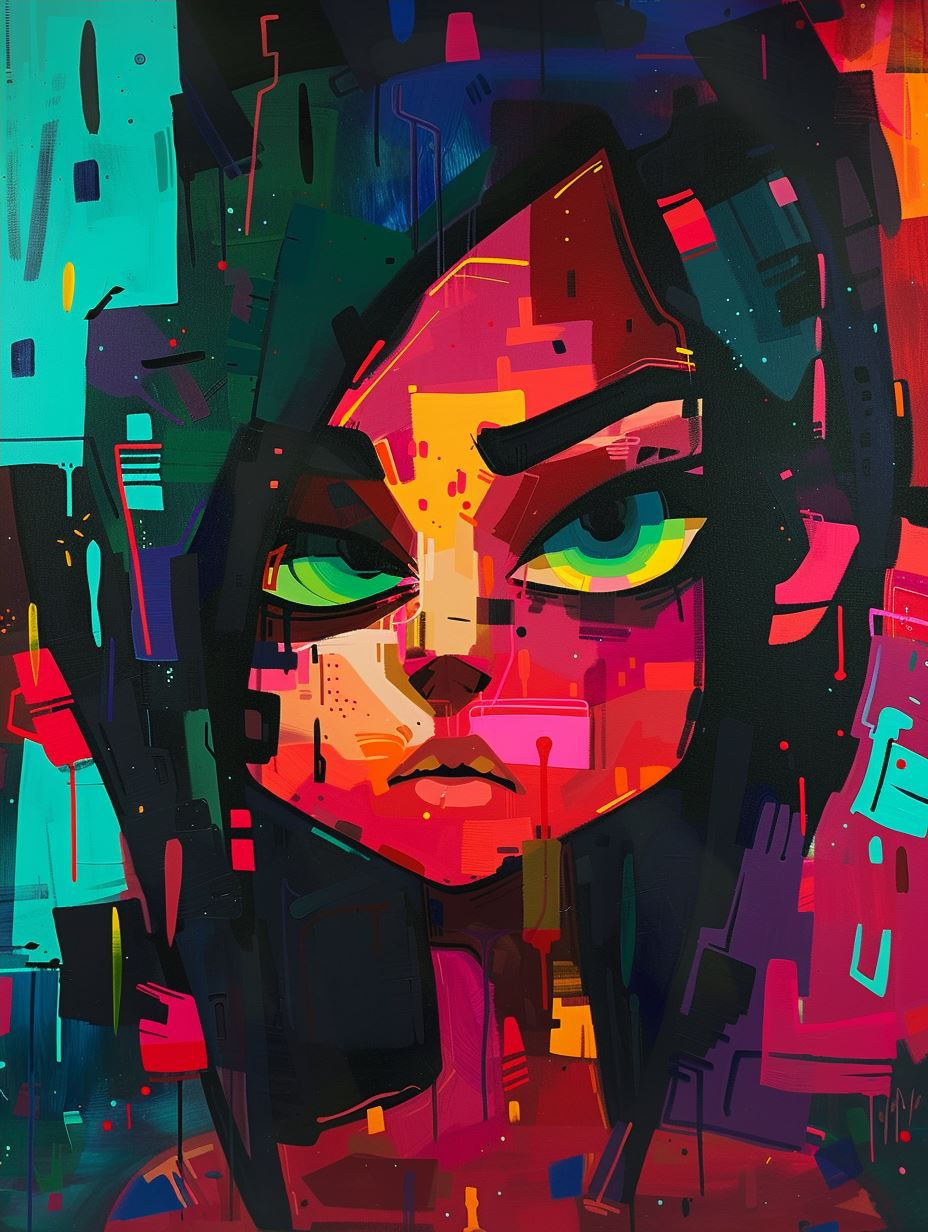 Neon Cyberpunk Portrait Collage - Image 4