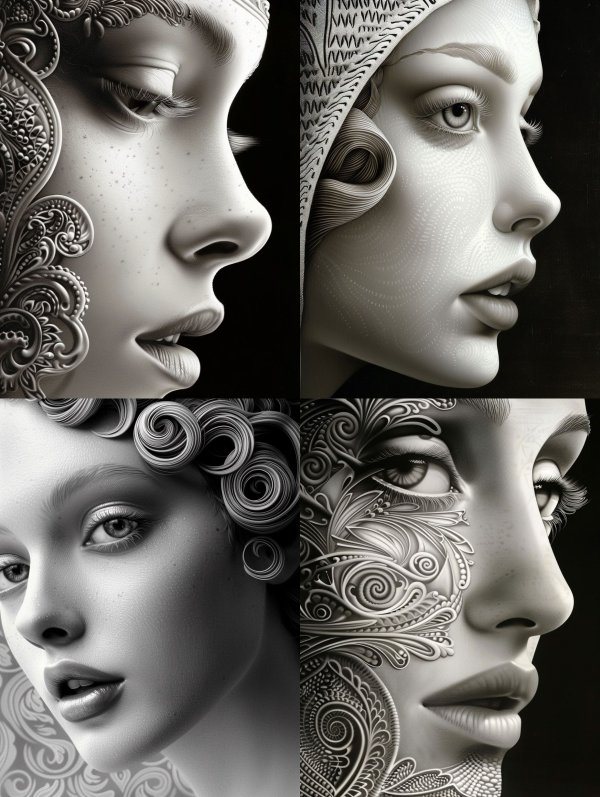 Ethereal Sculpted Monochrome Portraits