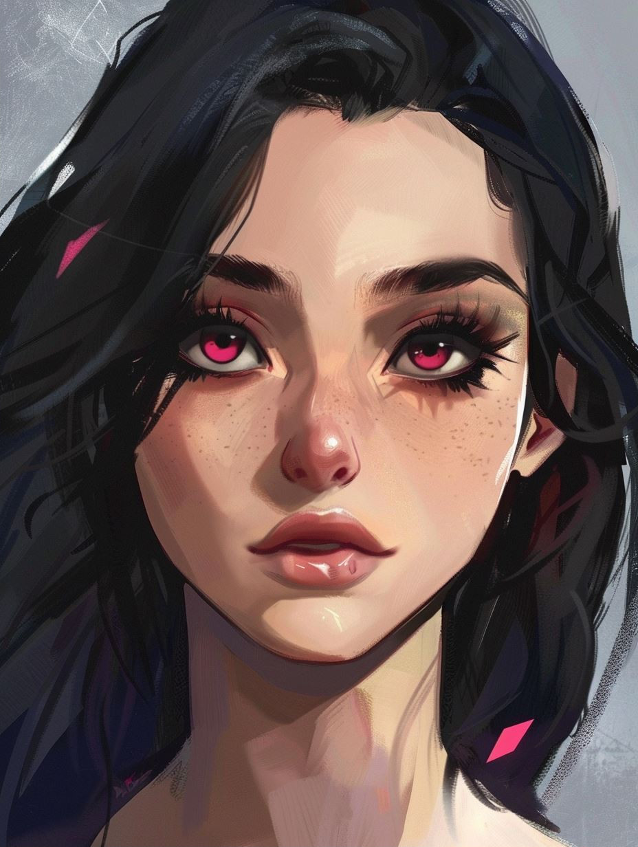 Digital Portraits of Stylized Young Women - Image 2